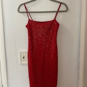 Windsor Dazzling Red Sequin Mini Dress